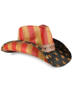 Cody James Men's Justice American Flag Drifter Straw Cowboy Hat