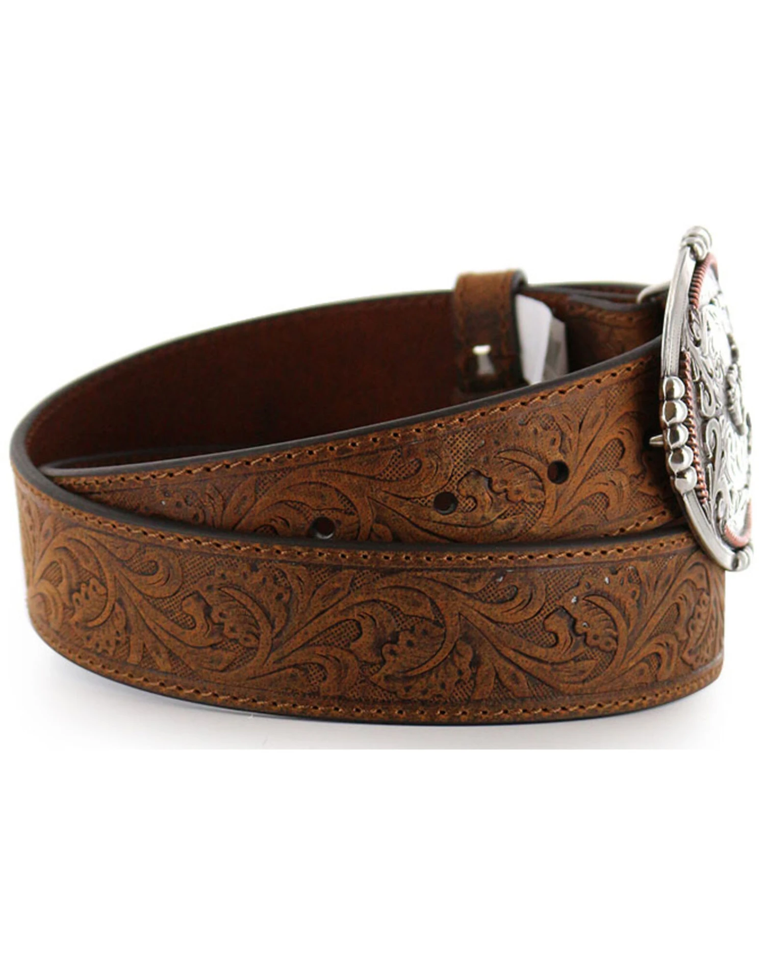 Cody James Men's Bronc Buckle Tooled Leather Belt - Image 4