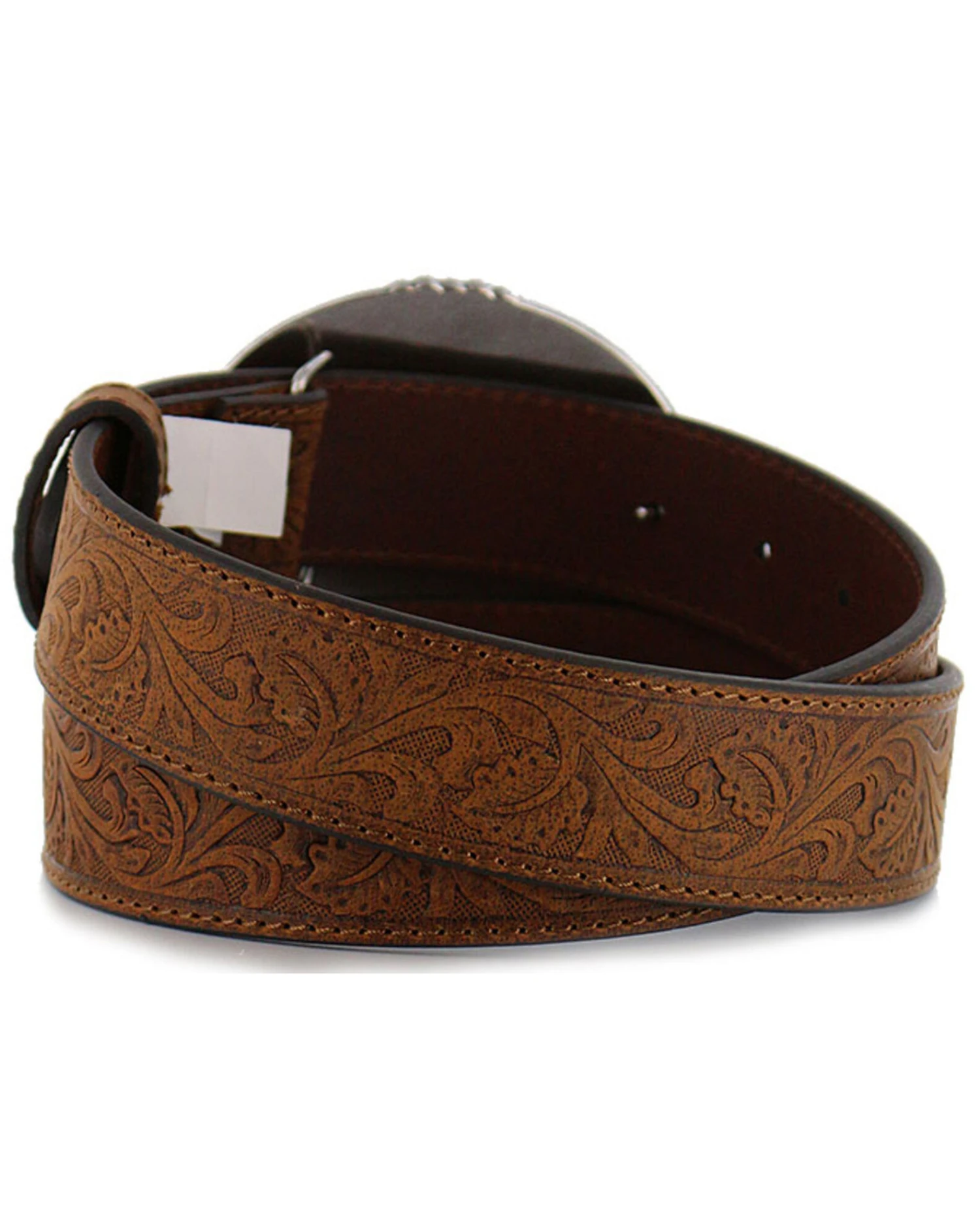 Cody James Men's Bronc Buckle Tooled Leather Belt - Image 3