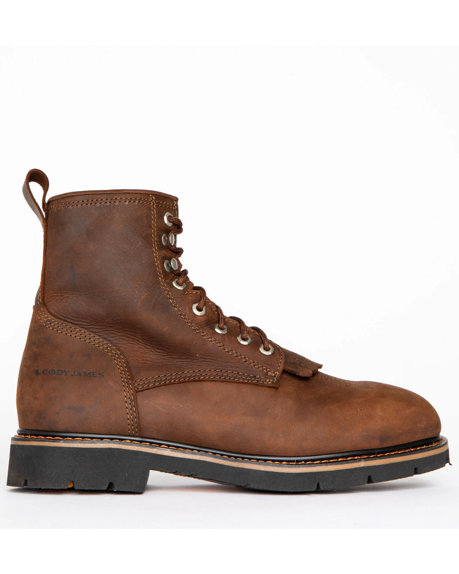 Cody James Men's 8" Lace-Up Kiltie Work Boots - Composite Toe - Image 2