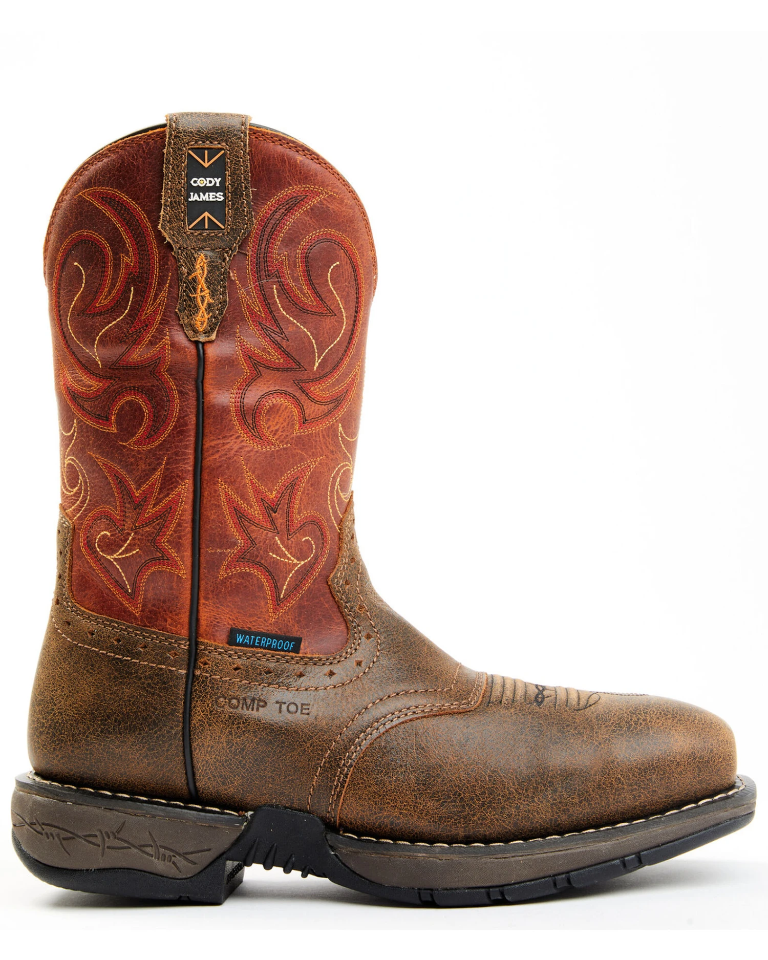 Cody James Men's Nano Lite Waterproof Western Work Boots - Composite Toe - Image 2