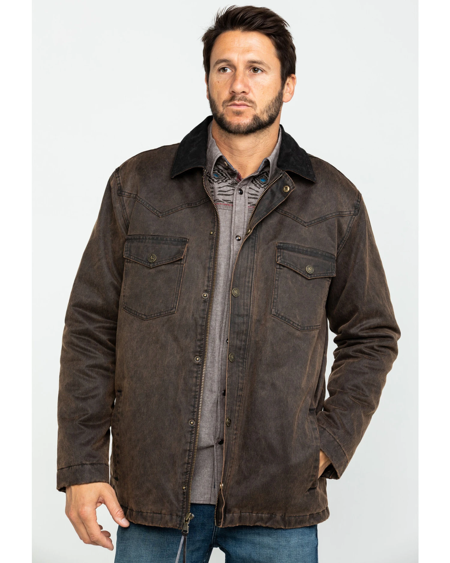 Cody James Men's Westward Oilskin Field Coat - Tall - Image 3
