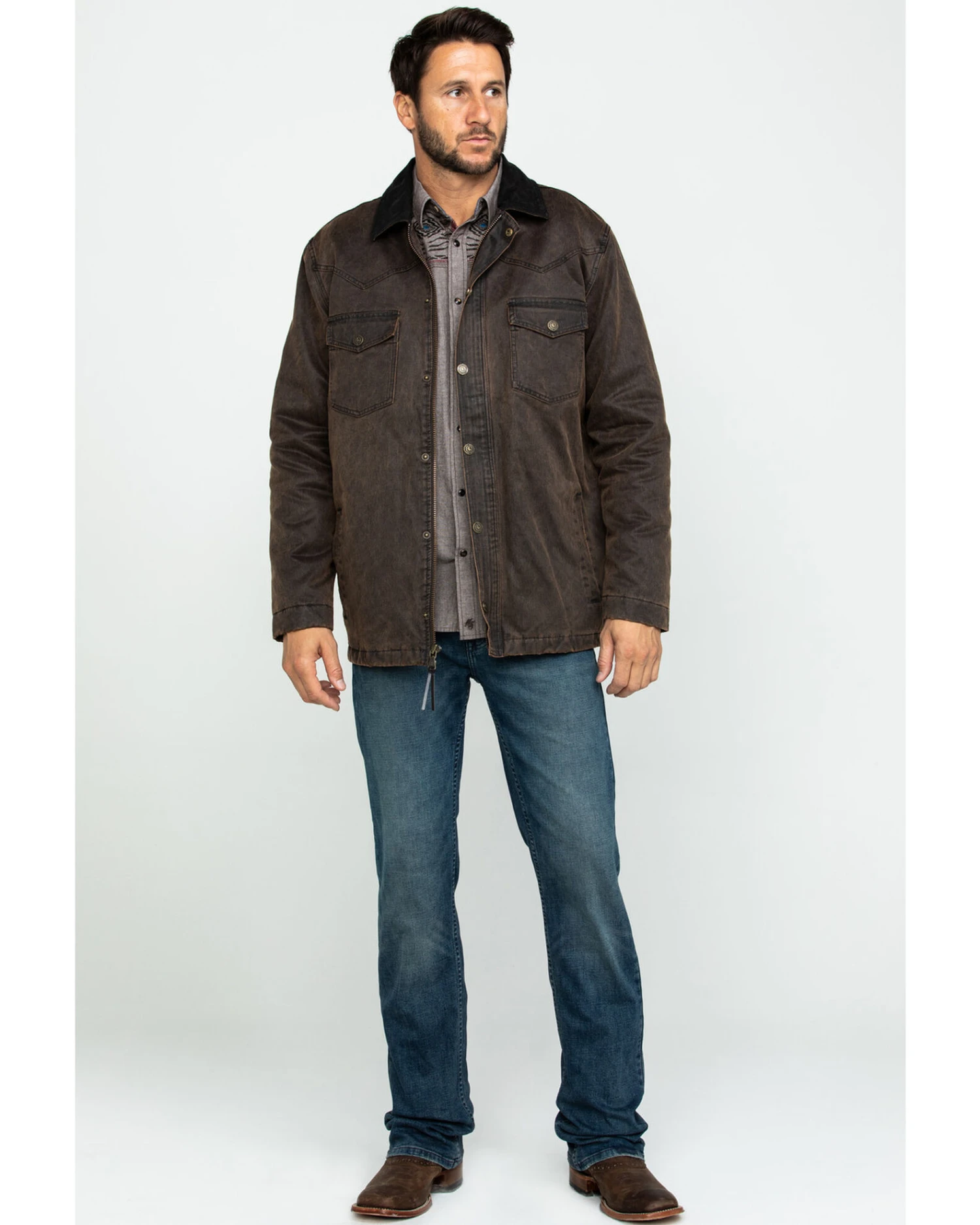 Cody James Men's Westward Oilskin Field Coat - Tall - Image 4