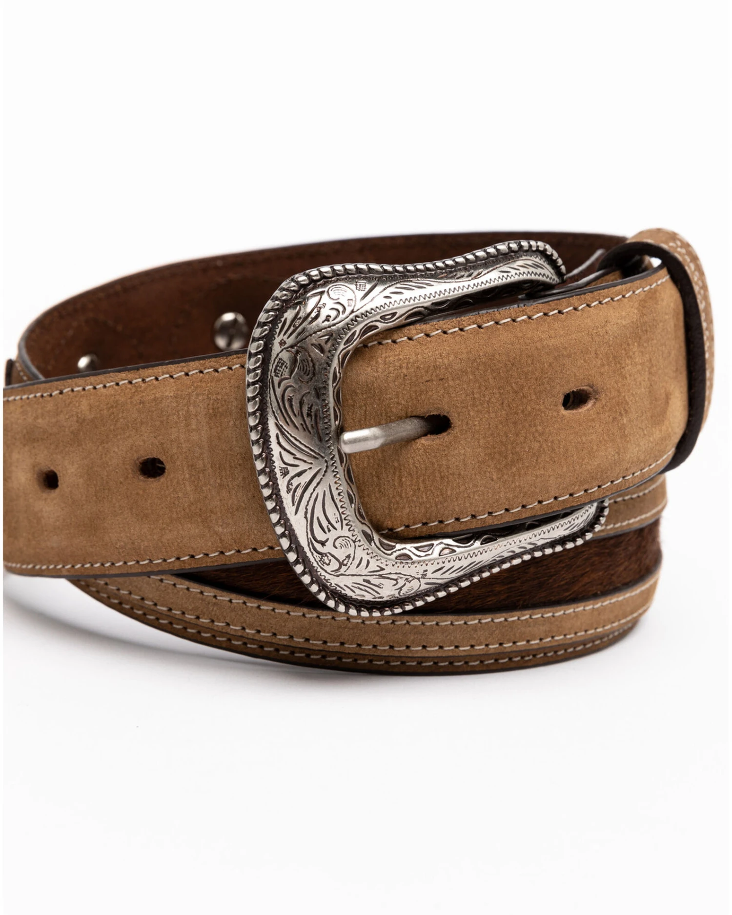 Cody James Men's Hair-On Praying Cowboy Concho Western Belt - Image 4