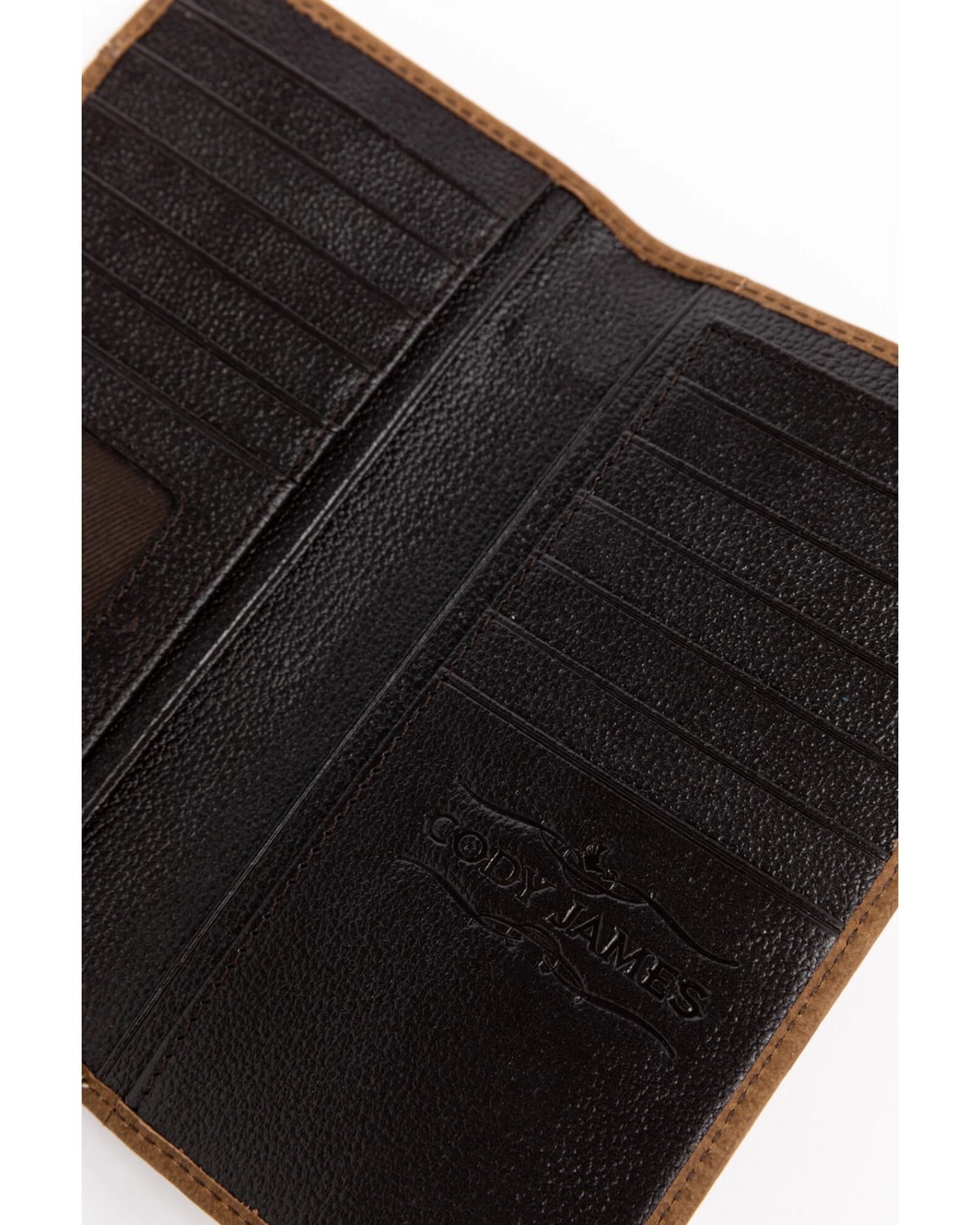 Cody James Men's Hair On Praying Cowboy Leather Checkbook Wallet - Image 3