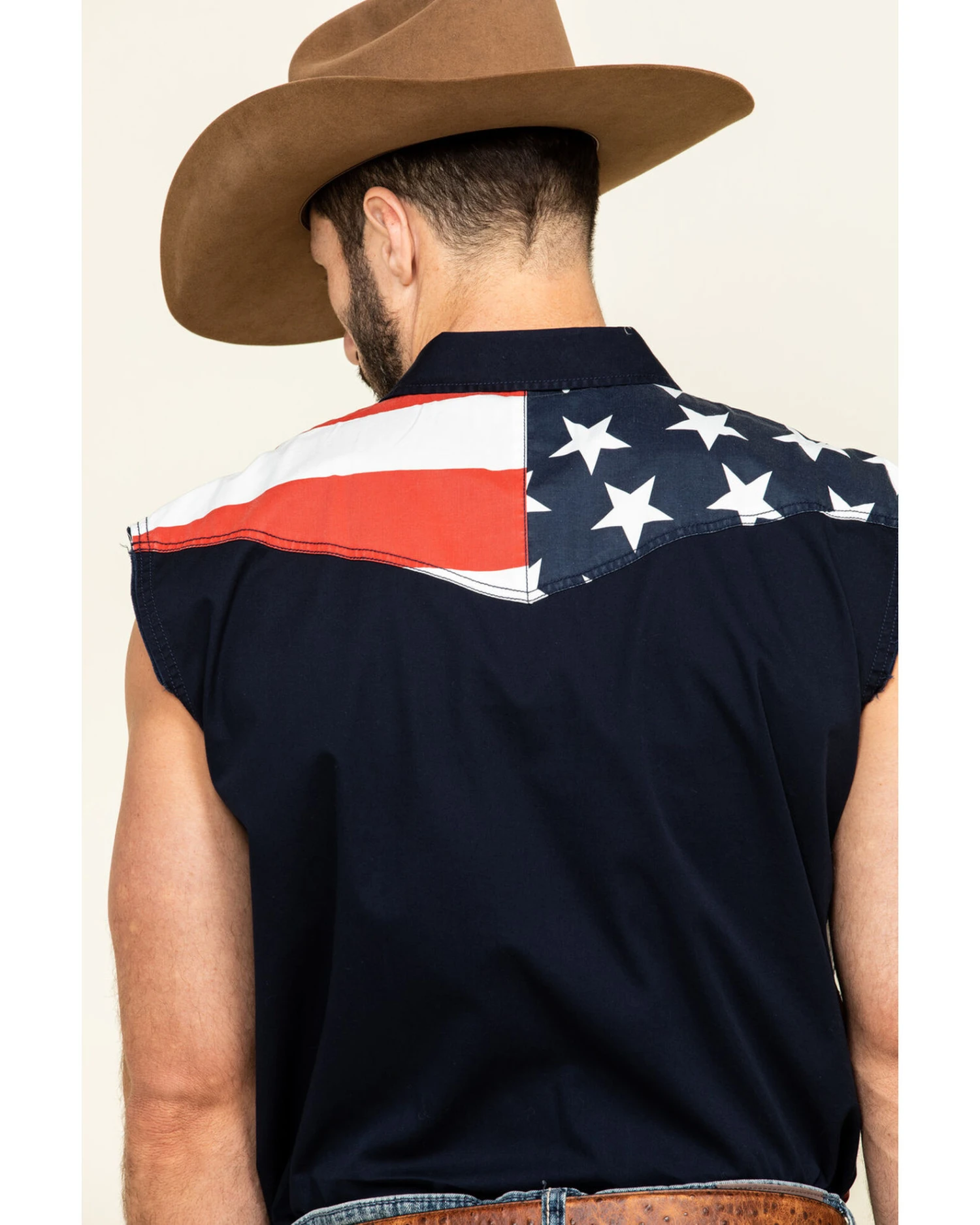 Cody James Men's American Flag Bubba Sleeveless Western Shirt - Image 5