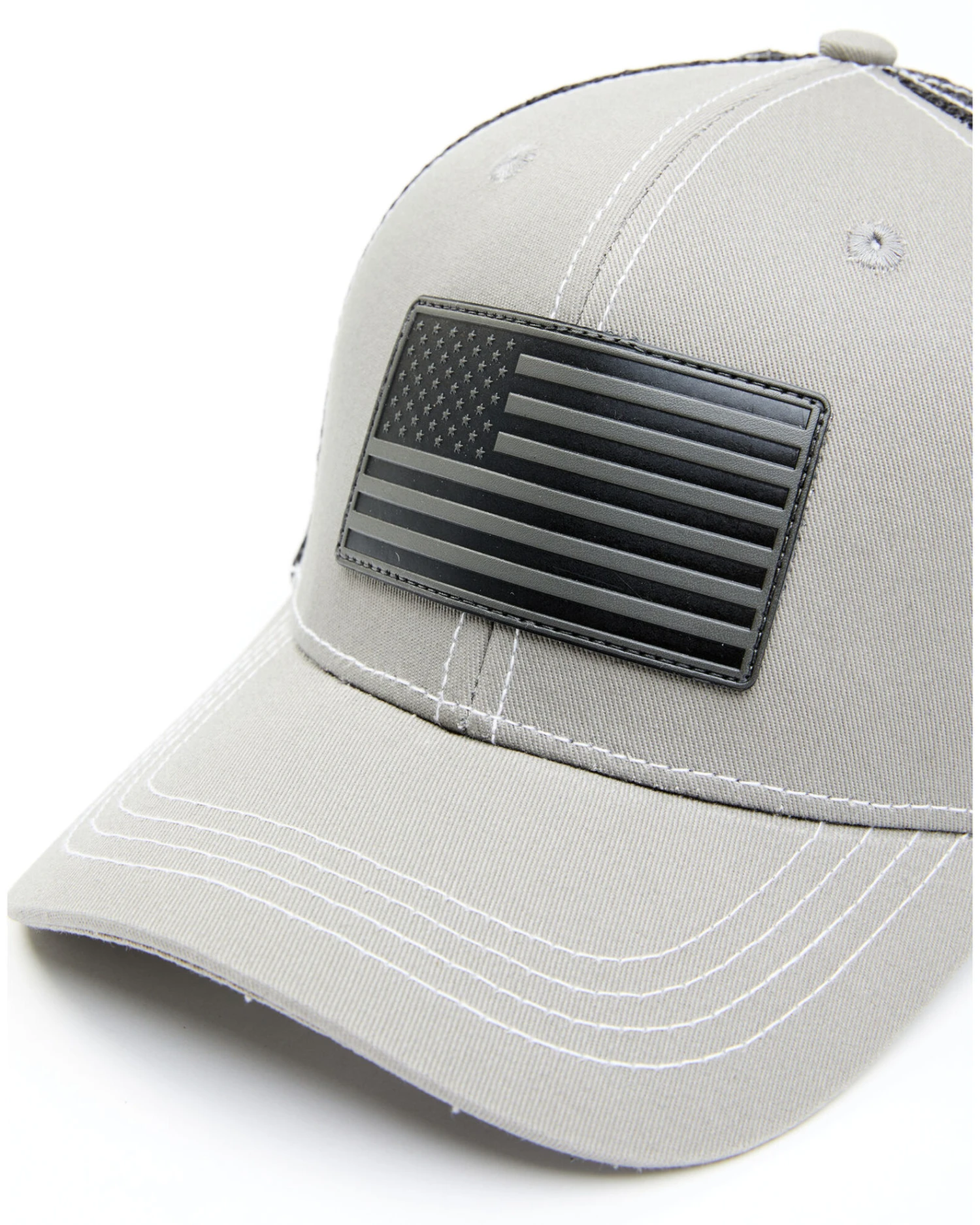 Cody James Men's Gray Flag Patch Mesh Back Ball Cap - Image 3