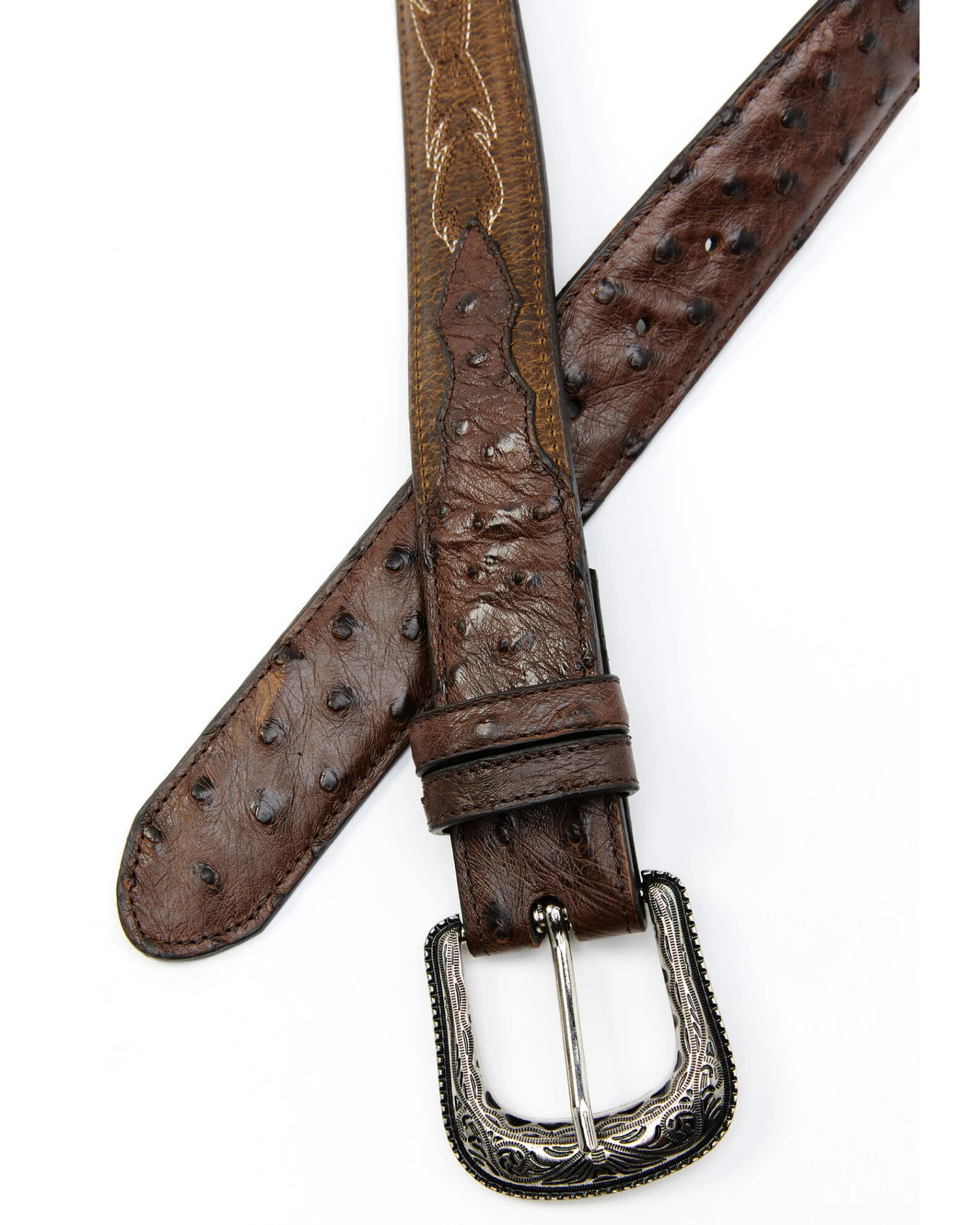 Cody James Men's Full-Quill Ostrich Embroidered Western Belt - Image 2