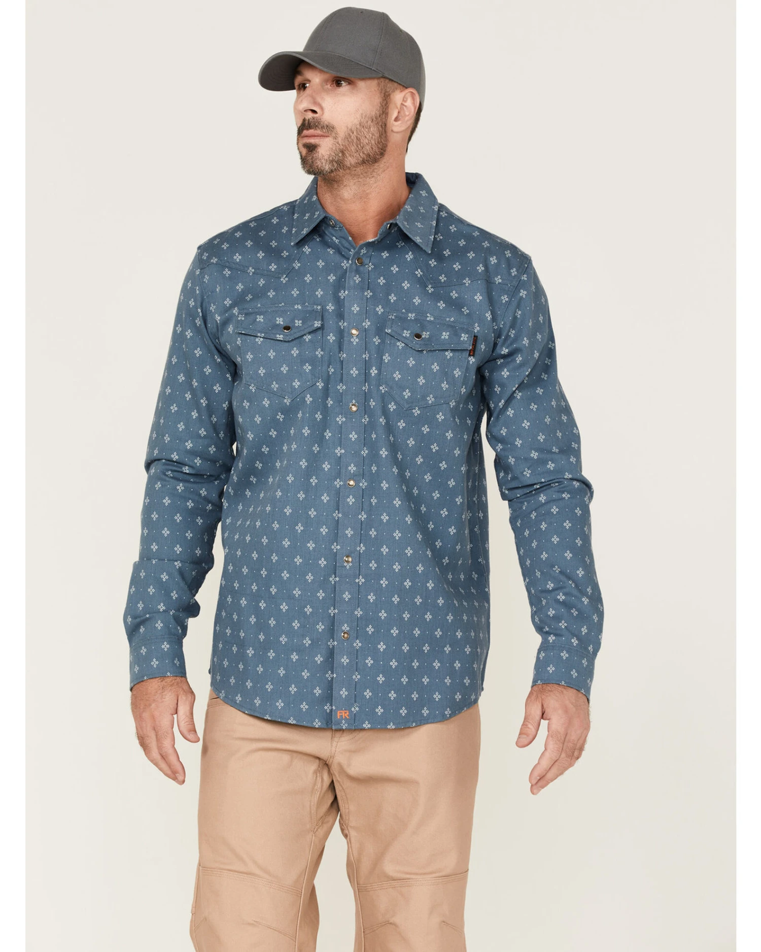 Cody James Men's FR Foulard Print Long Sleeve Pearl Snap Work Shirt - Image 3
