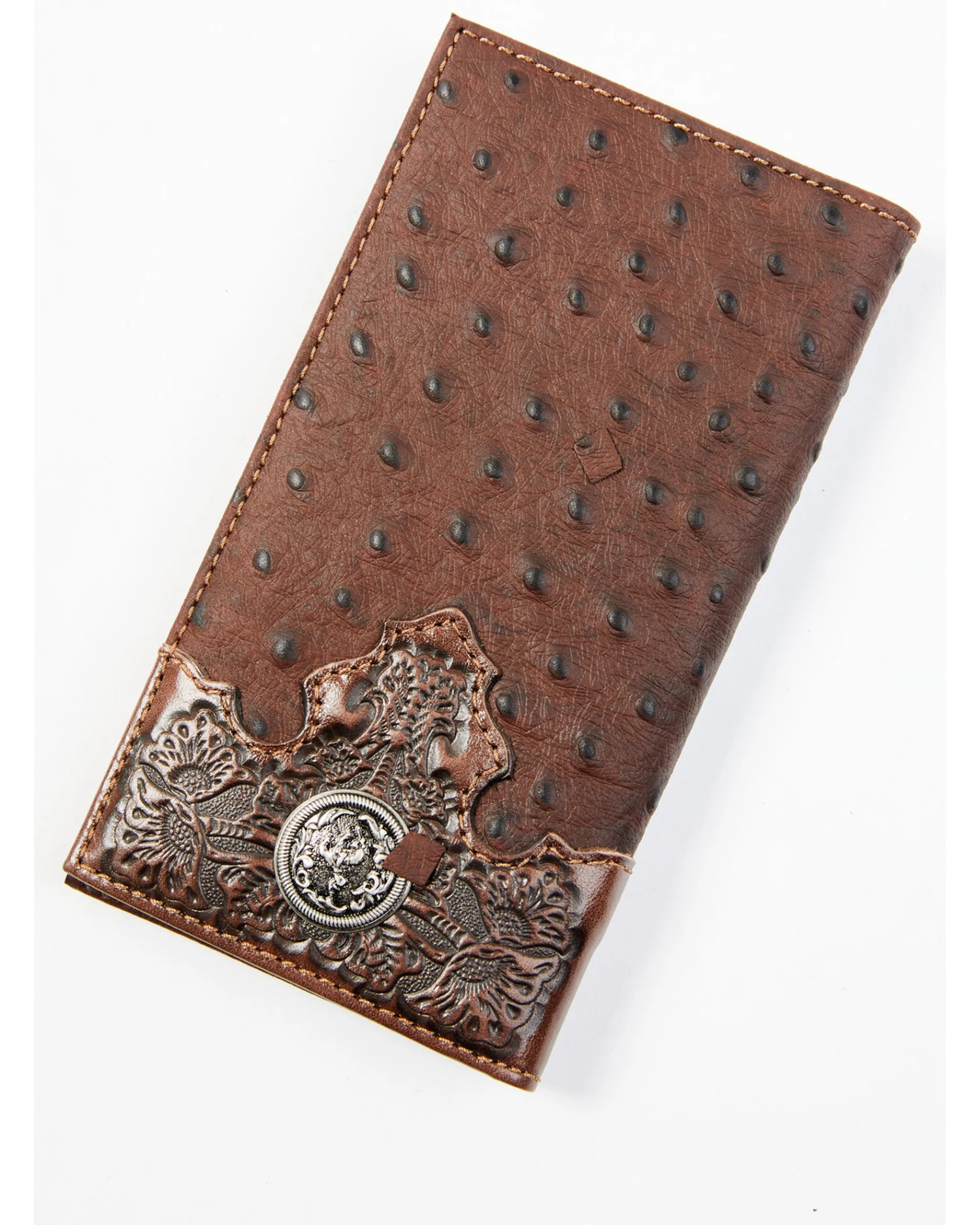 Cody James Men's Bifold Ostrich Print Embossed Rodeo Wallet
