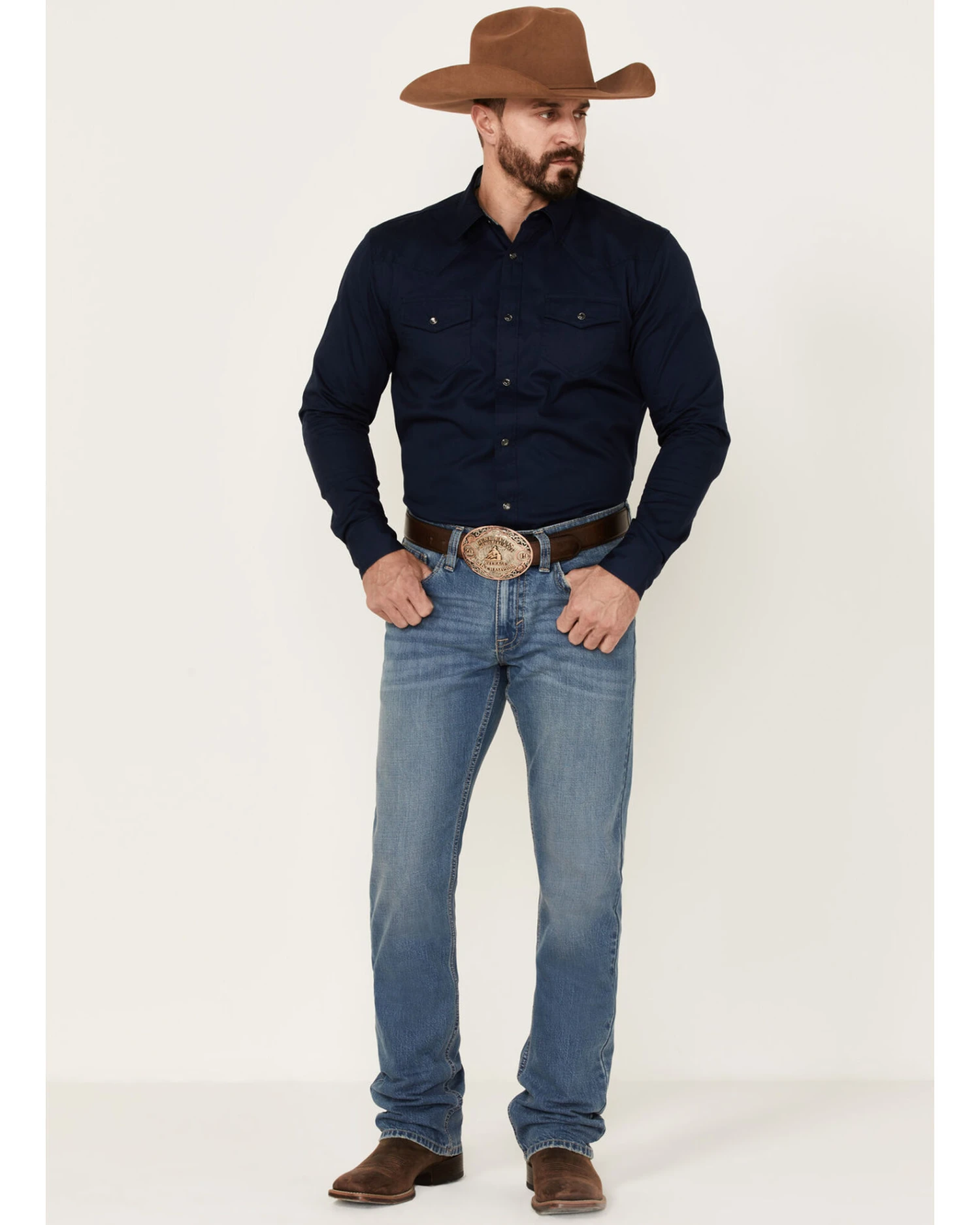 Cody James Men's Roughstock Medium Wash Rigid Slim Straight JeansÂ