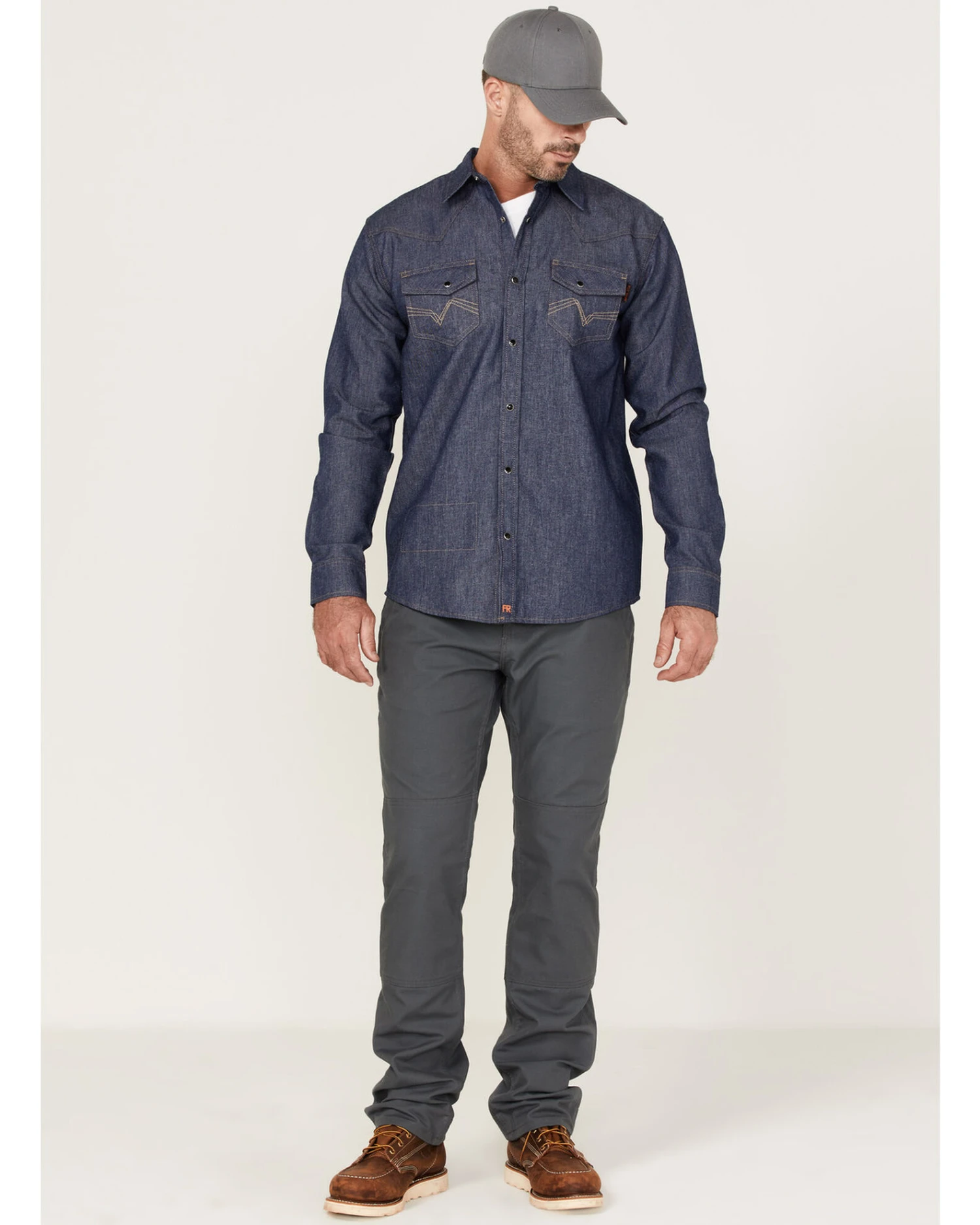 Cody James Men's FR Denim Mount Vernon Long Sleeve Snap Work Shirt - Image 2