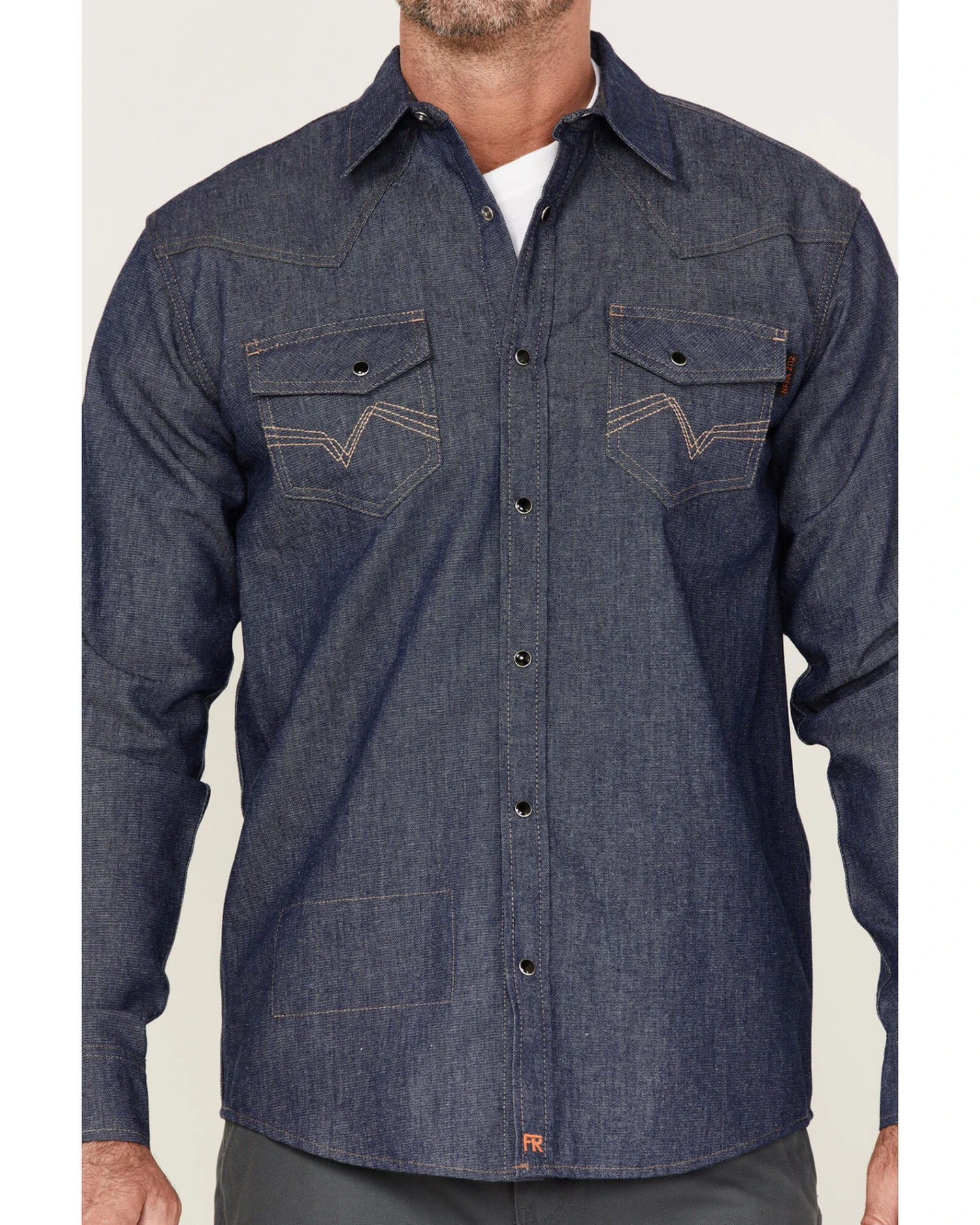 Cody James Men's FR Denim Mount Vernon Long Sleeve Snap Work Shirt - Image 3