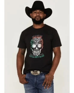 Cody James Men's Viva Mexico Muertos Skull Graphic Short Sleeve T-Shirt 