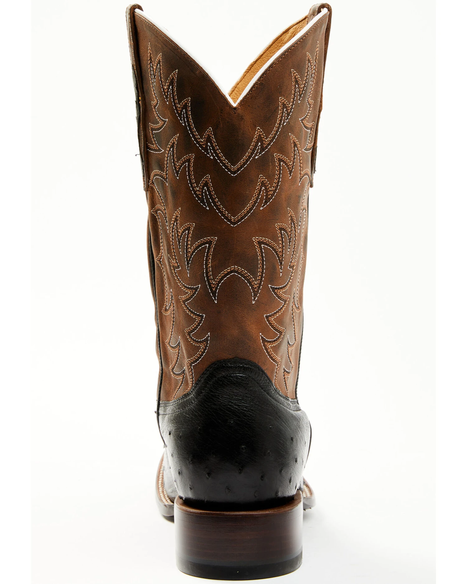 Cody James Men's Saddle Black Full-Quill Ostrich Exotic Western Boots - Broad Square Toe - Image 5