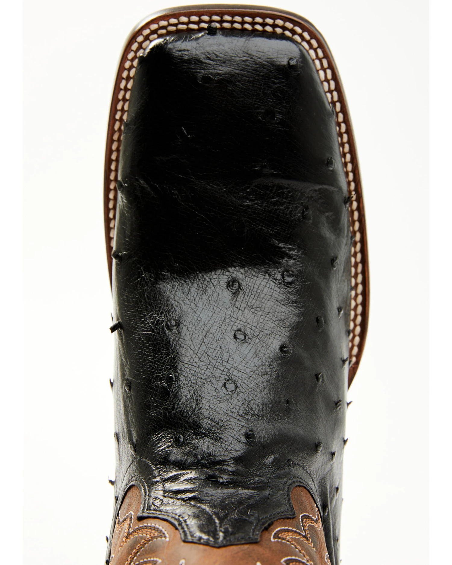 Cody James Men's Saddle Black Full-Quill Ostrich Exotic Western Boots - Broad Square Toe - Image 4