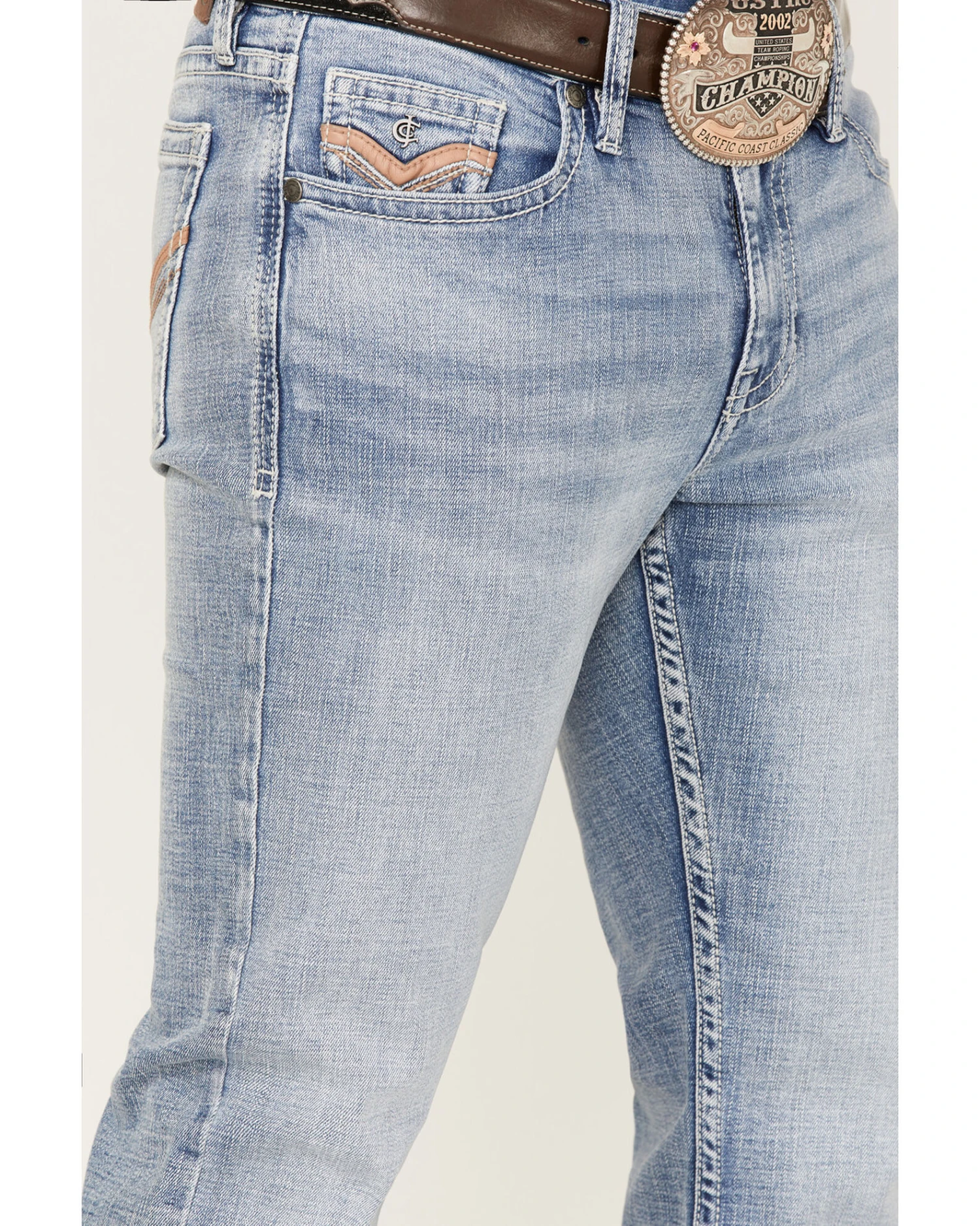 Cody James Men's Fandango Light Medium Wash Stretch Slim Straight Jeans