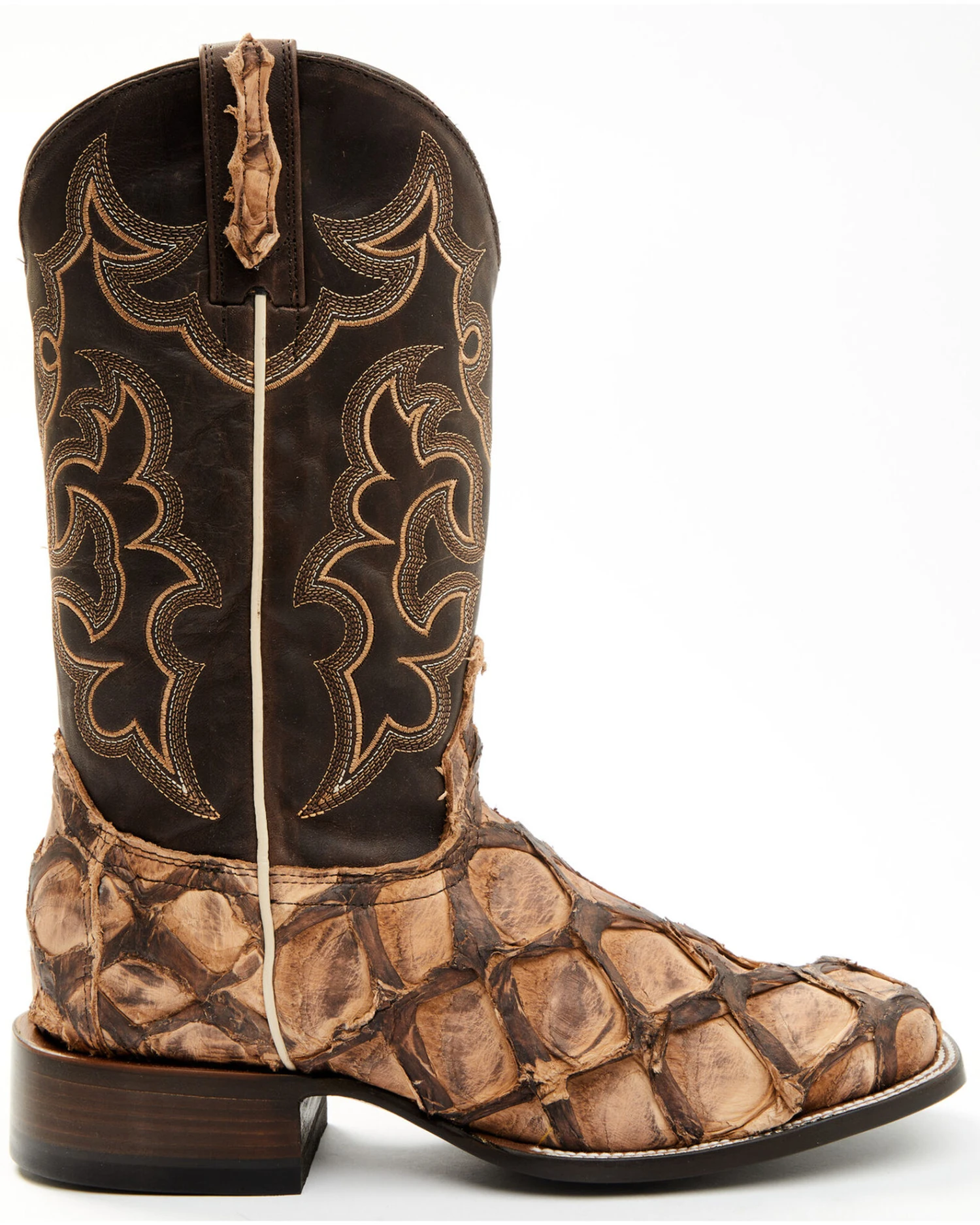 Cody James Men's Exotic Pirarucu Western Boots - Broad Square Toe - Image 3