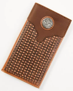 Cody James Men's Longhorn Concho Tooled Leather Rodeo Wallet