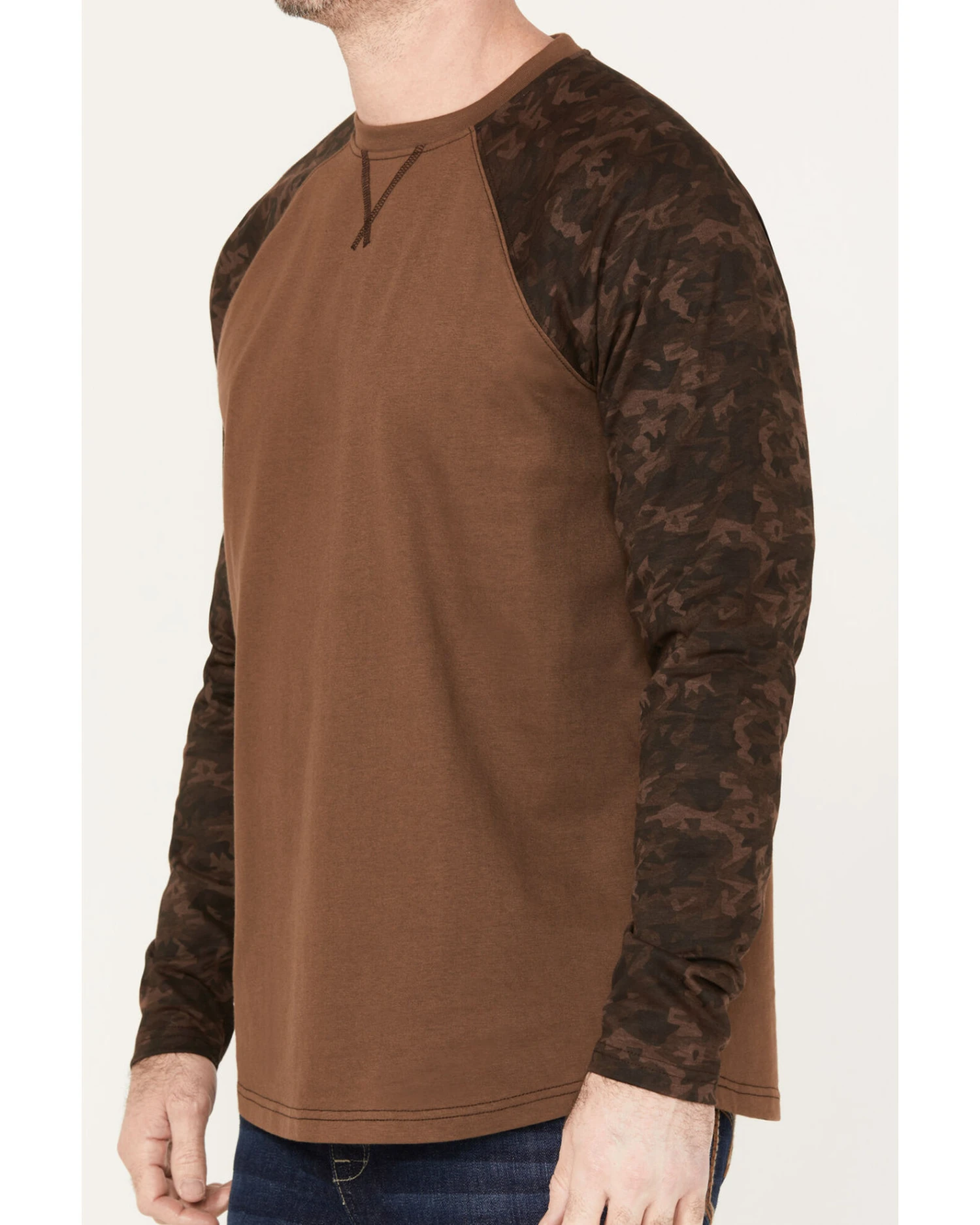 Cody James Men's Camo Color Block Long Sleeve Baseball Work T-Shirt - Image 3