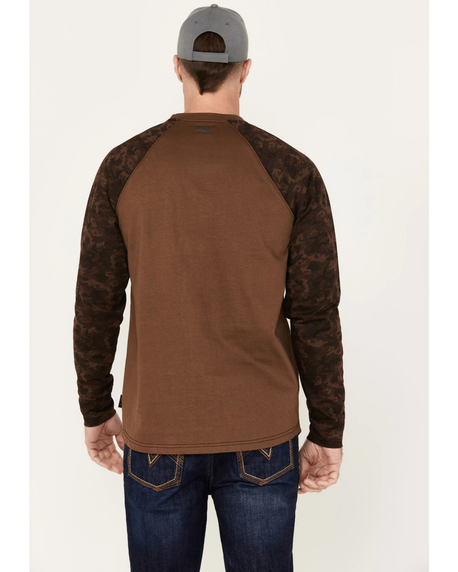Cody James Men's Camo Color Block Long Sleeve Baseball Work T-Shirt - Image 4