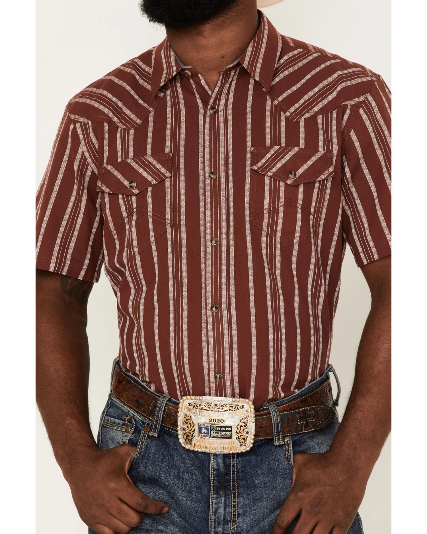 Cody James Men's Guerrero Stripe Snap Western Shirt - Image 3