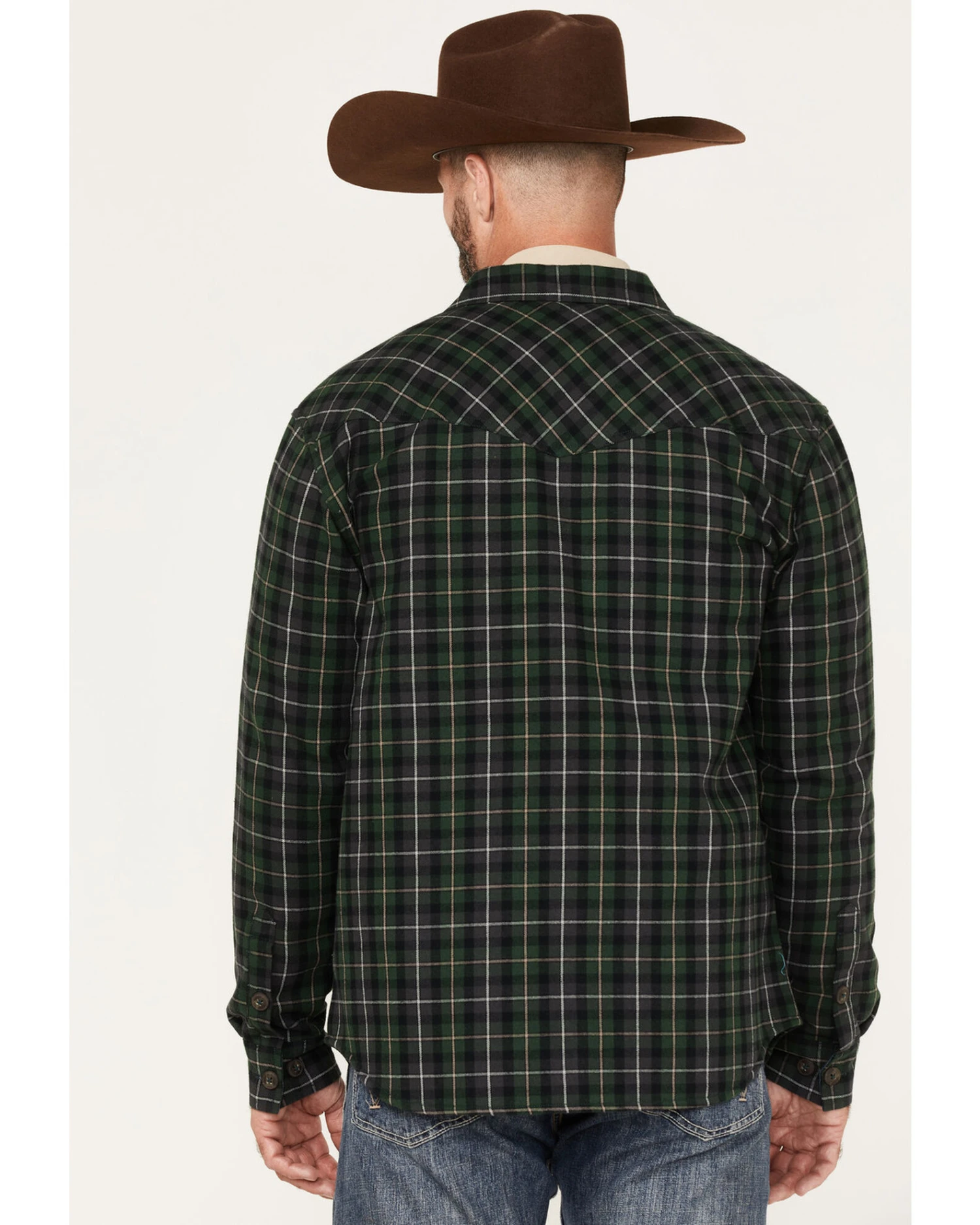 Cody James Men's Alder Tree Plaid Button Down Bonded Western Flannel Shirt Jacket - Image 2