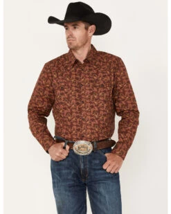 Cody James Men's On Tour Paisley Print Long Sleeve Snap Western Shirt - Big & Tall 