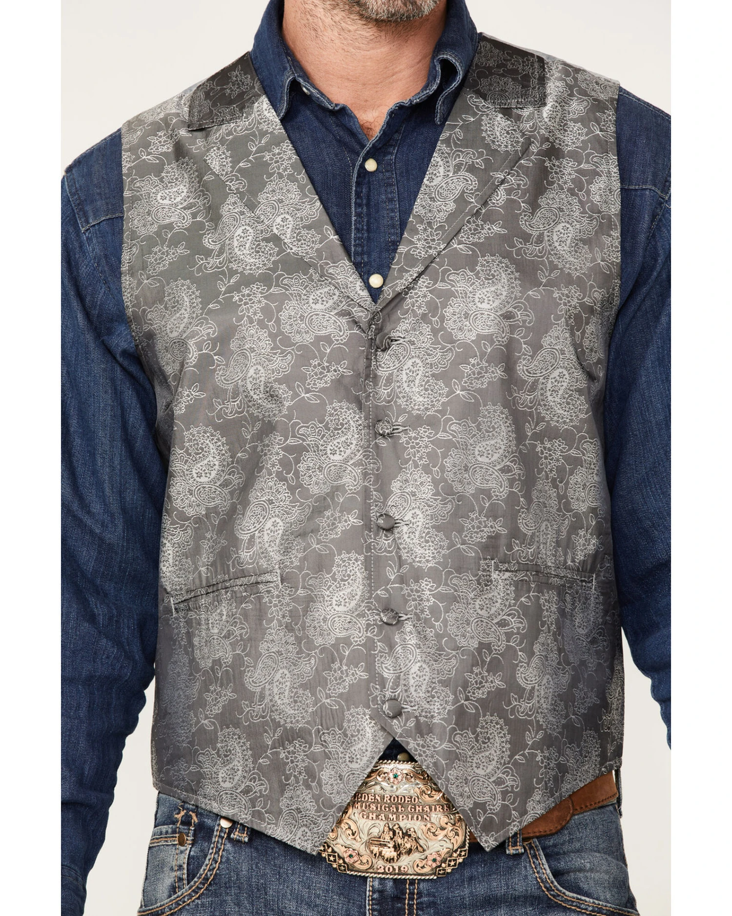 Cody James Men's Regal Paisley Print Vest - Image 2