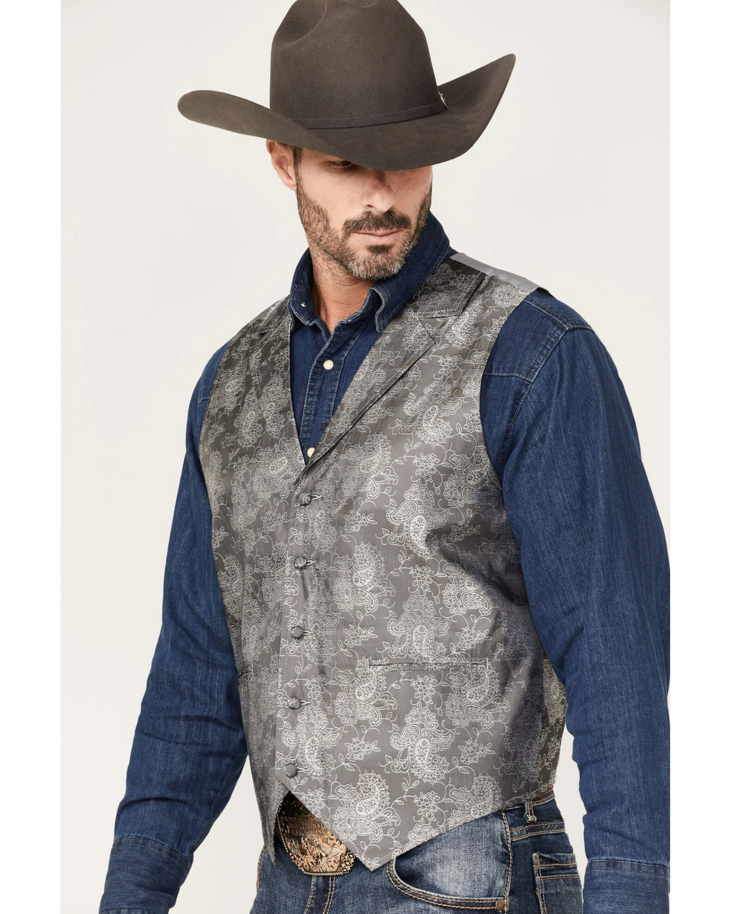 Cody James Men's Regal Paisley Print Vest - Image 3